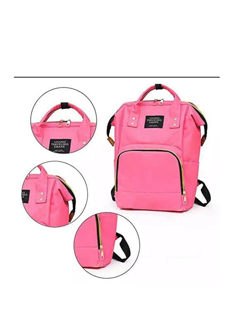 Diaper Bag with Stroller Straps Thermal Pockets, Water Resistant Nylon Nursing Waterproof (Pink) - Image 2