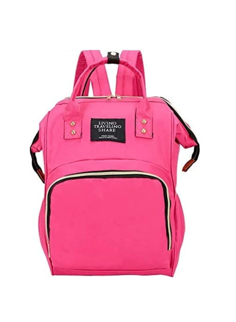 Diaper Bag with Stroller Straps Thermal Pockets, Water Resistant Nylon Nursing Waterproof (Pink) - Image 1