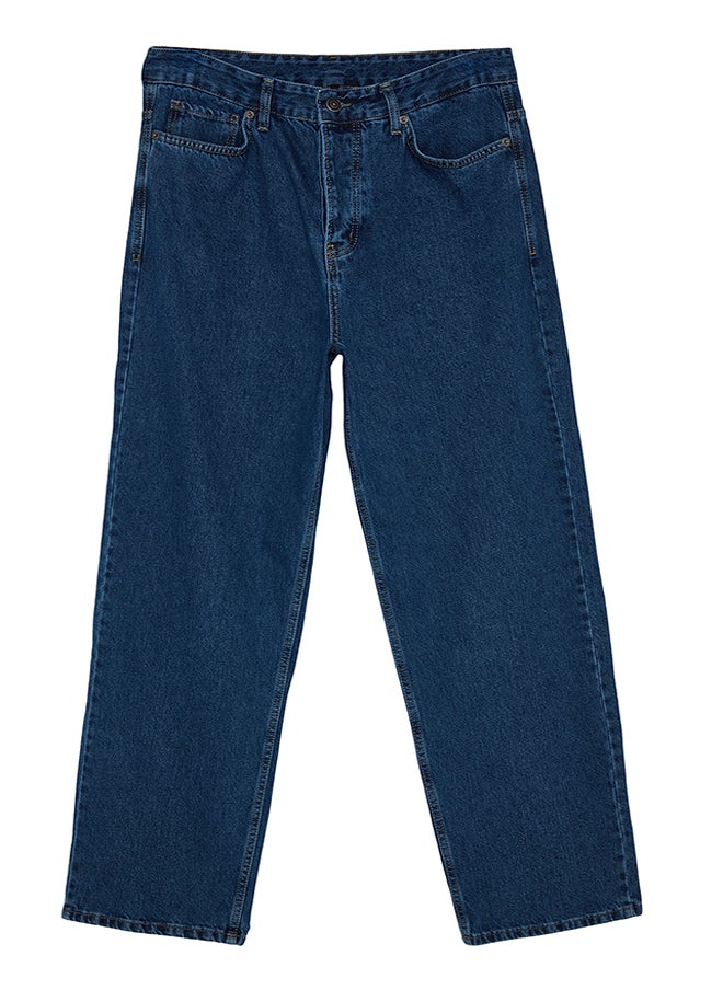 trendyol - Navy Blue Baggy Fit Jeans Loose Denim Trousers TMNAW24JE00027 - Image 1