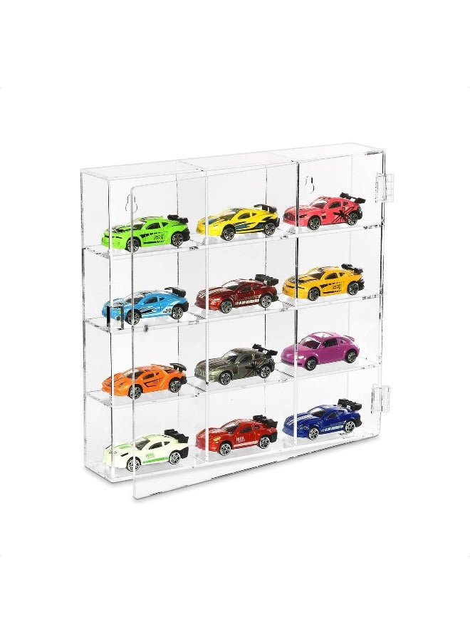 Generic Ikee Design Acrylic Display Case, Clear Wall Mounted or Desktop 12 Compartments Display Cabinet Shelves Stand for Collectibles, Small Pop Figures, Gemstone or Jewelry, 10.7 W x 2 D x 10 H in  - Image 3