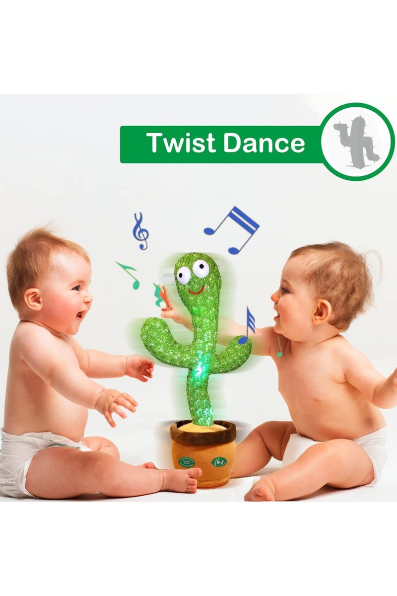 Quantum Bay Dancing Cactus Toy, Talking Cactus Plush with Music and LED, Singing Cactus Toy for Kids, Voice Recording Mimicking Toy, Repeats What You Say, Musical Plush Toy for Boys and Girls, Interactive Learning Gift for Children  - Image 4