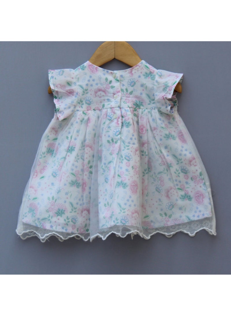 Frock wala Pastel Floral Net Layered Party Dress - Image 3