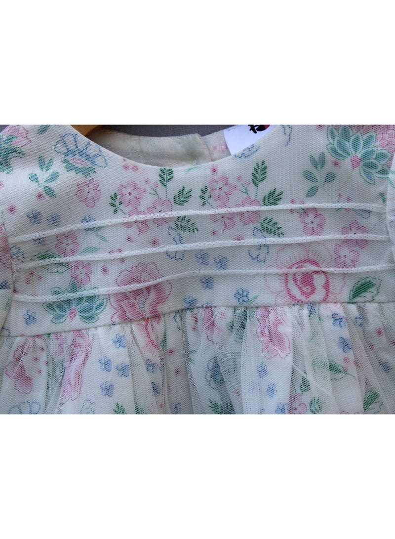 Frock wala Pastel Floral Net Layered Party Dress - Image 5