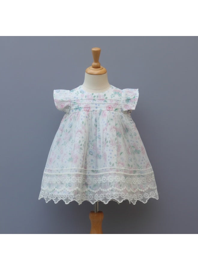 Frock wala Pastel Floral Net Layered Party Dress - Image 2