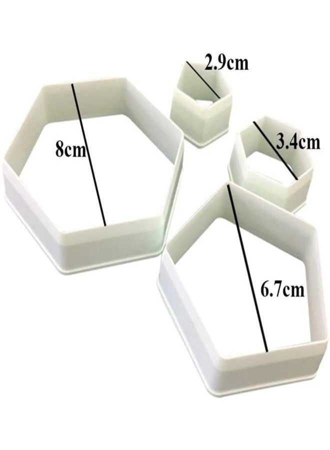 SUNKOOL Soccer Ball Cookie Cutter,Hexagon Cookie Cutter,Football Cake Decorations - 4 Sizes Geometric Biscuit Cutters Sandwiches Pastry Cutter for Birthday Cake Cupcake Decorating Tools - Image 2