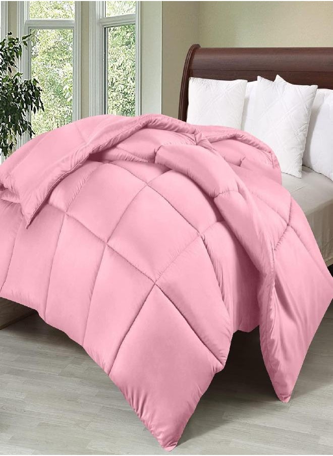 Utopia Bedding Utopia Bedding Comforter Duvet Insert - Quilted Comforter with Corner Tabs - Box Stitched Down Alternative Comforter (Twin, Pink)  - Image 2