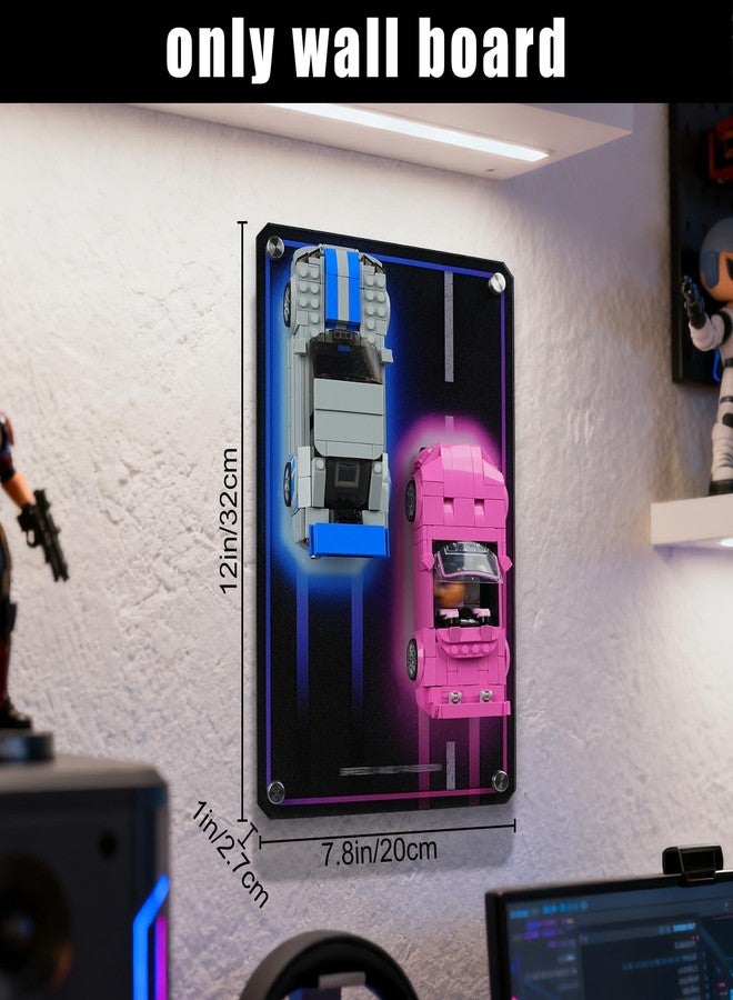 DALDED Acrylic Display Wallboard for Lego Speed Champions 2 Fast 2 Furious Nissan Skyline GT-R(R34) & Honda S2000, Wall Mount for Dual Race Car 76917 & 77241, Gifts for Adult Collector(Board Only,12.5''x8'') - Image 3
