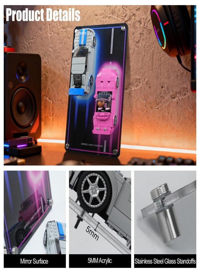 DALDED Acrylic Display Wallboard for Lego Speed Champions 2 Fast 2 Furious Nissan Skyline GT-R(R34) & Honda S2000, Wall Mount for Dual Race Car 76917 & 77241, Gifts for Adult Collector(Board Only,12.5''x8'') - Image 5