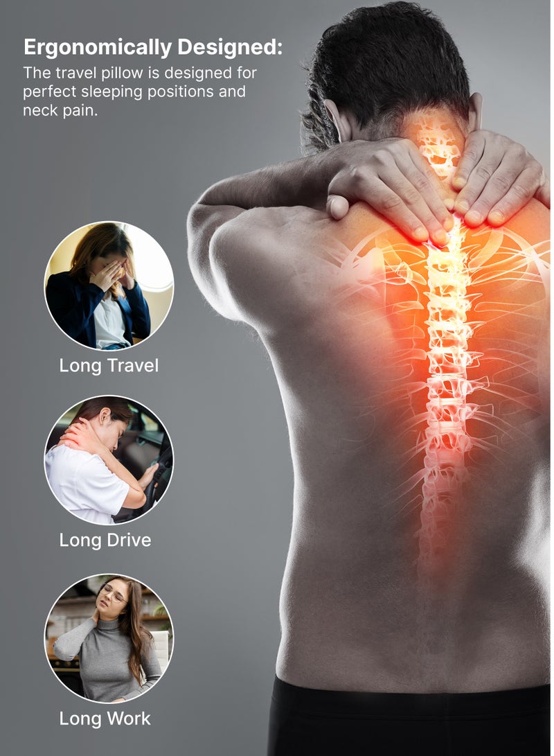 BRITISH TOURISTER Travel Pillow, Memory Foam, Airplane Neck Pillow Red - Image 2