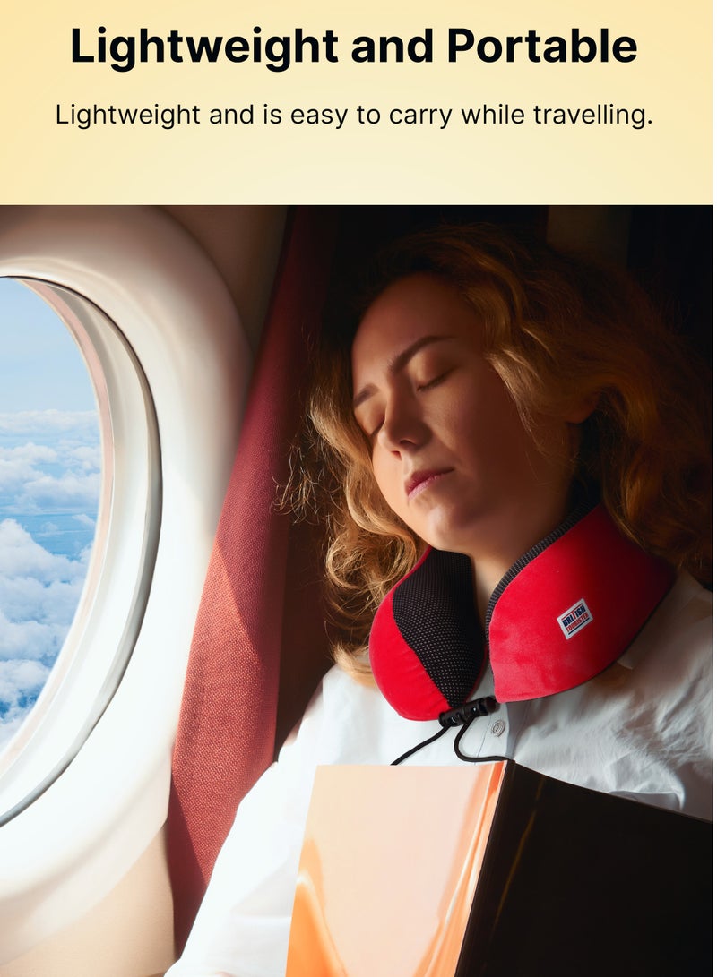 BRITISH TOURISTER Travel Pillow, Memory Foam, Airplane Neck Pillow Red - Image 5
