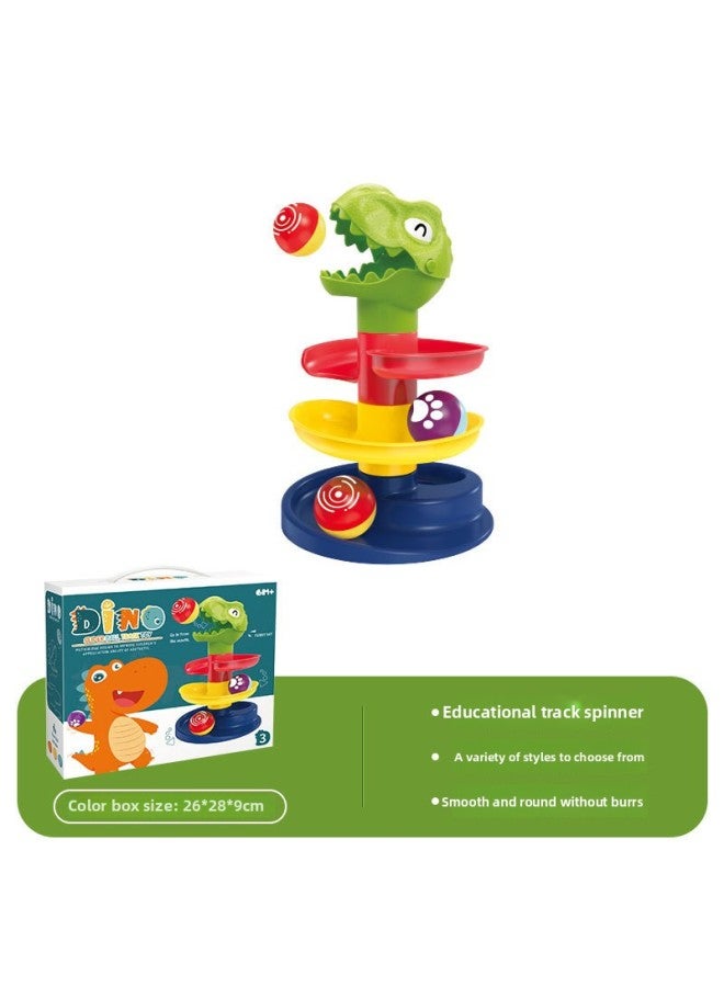 Baby Toys 1-year-old Track Turn Music Skating Tower Baby Early Education Shooting Rolling Ball Stacking Music-Color:【3-layer Track】 Waiyatron +2 Balls 【color Box】】-Specifications:Color Boxed - Image 1
