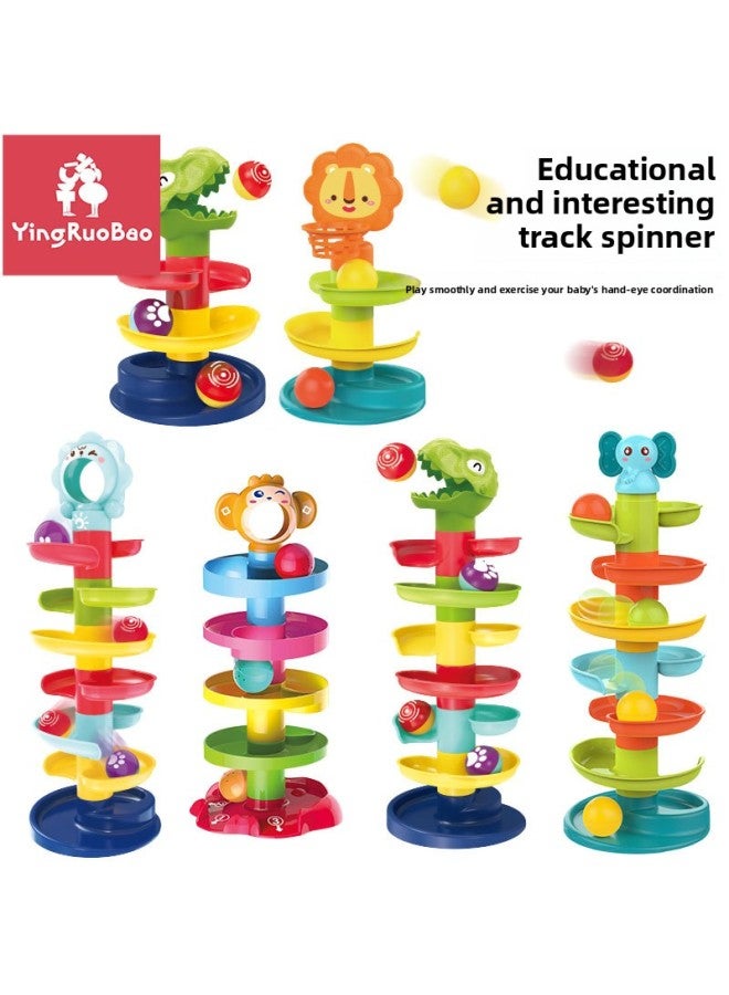 Baby Toys 1-year-old Track Turn Music Skating Tower Baby Early Education Shooting Rolling Ball Stacking Music-Color:【3-layer Track】 Waiyatron +2 Balls 【color Box】】-Specifications:Color Boxed - Image 2