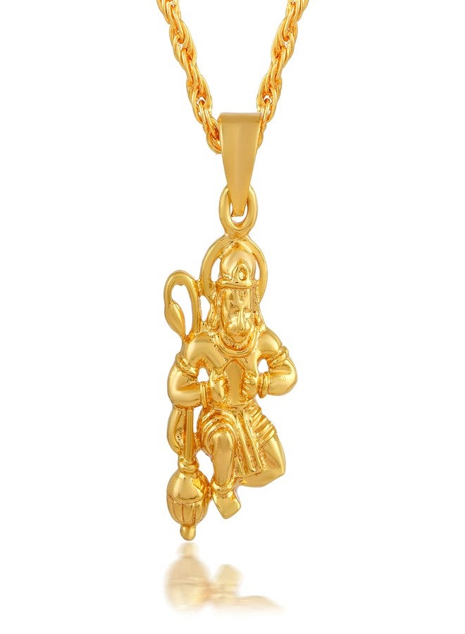Memoir Goldplated Brass Ram Bhakt Hanuman Pendant BanjrangBali Hindu Temple Jewellery (PCJS2180) - Image 1