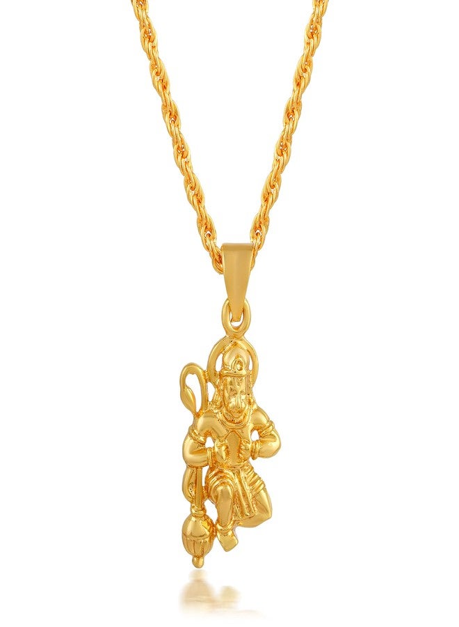 Memoir Goldplated Brass Ram Bhakt Hanuman Pendant BanjrangBali Hindu Temple Jewellery (PCJS2180) - Image 3