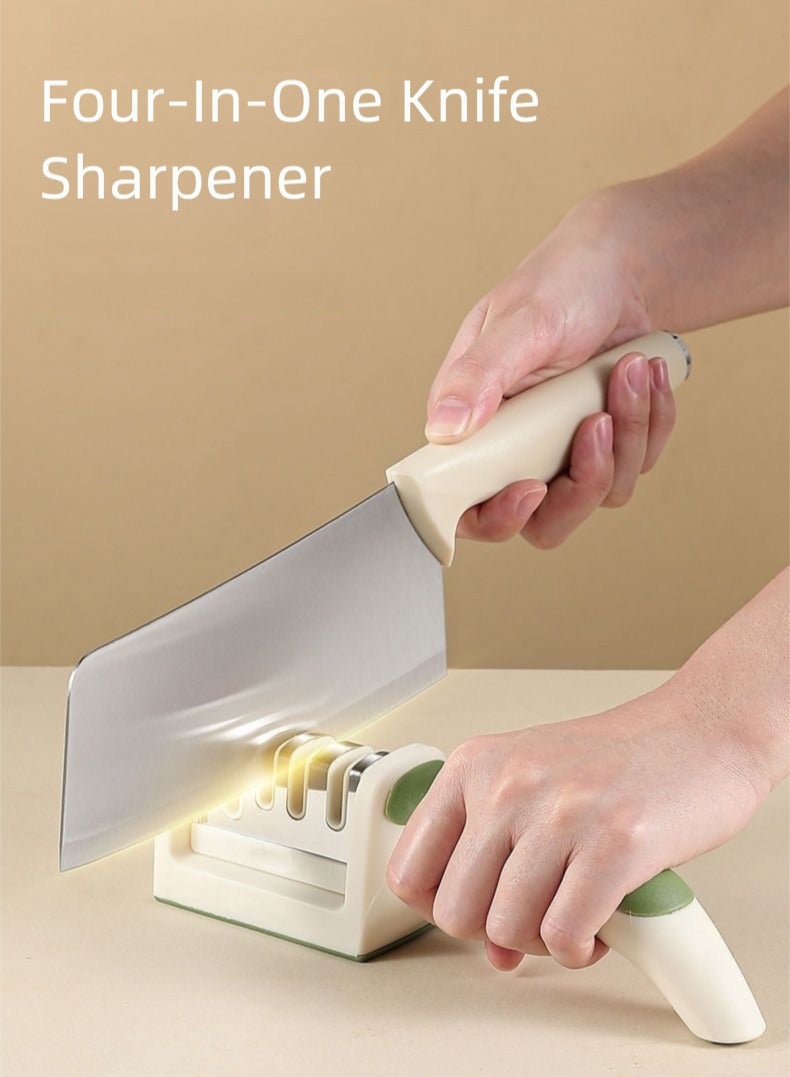 مبراة سكاكين 4 في 1 مع 4 مراحل، مبراة سكاكين محمولة تساعد على إصلاح واستعادة وتلميع الشفرات، بما في ذلك الشفرات المستقيمة والمسننة والمقص - Image 5