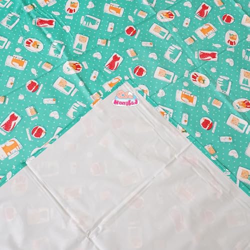 Nonibud Waterproof Plastic Mattress Protection Sheet for Baby and Adult - Double Bed/King Size - 7.5 x 6.5 feet (Sea Green Kitty) - Image 4