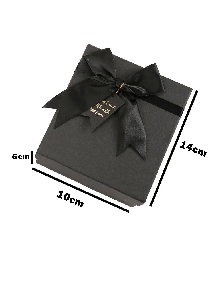 2 Sets of Gift Boxes with Hand Straps and White raffia,Black 14X10X6cm Gift Boxes,Bridesmaid Proposal Box with Ribbon,Kraft Paper Boxes for Wedding, Packaging,Present,Birthday,Party - Image 5