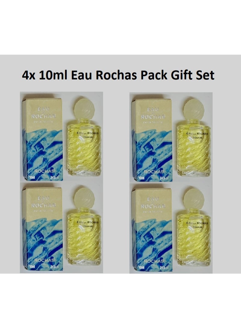 ROCHAS Eau de Rochas by Rochas EDT 4 x  10ml Original Rare Collection pack - Image 1