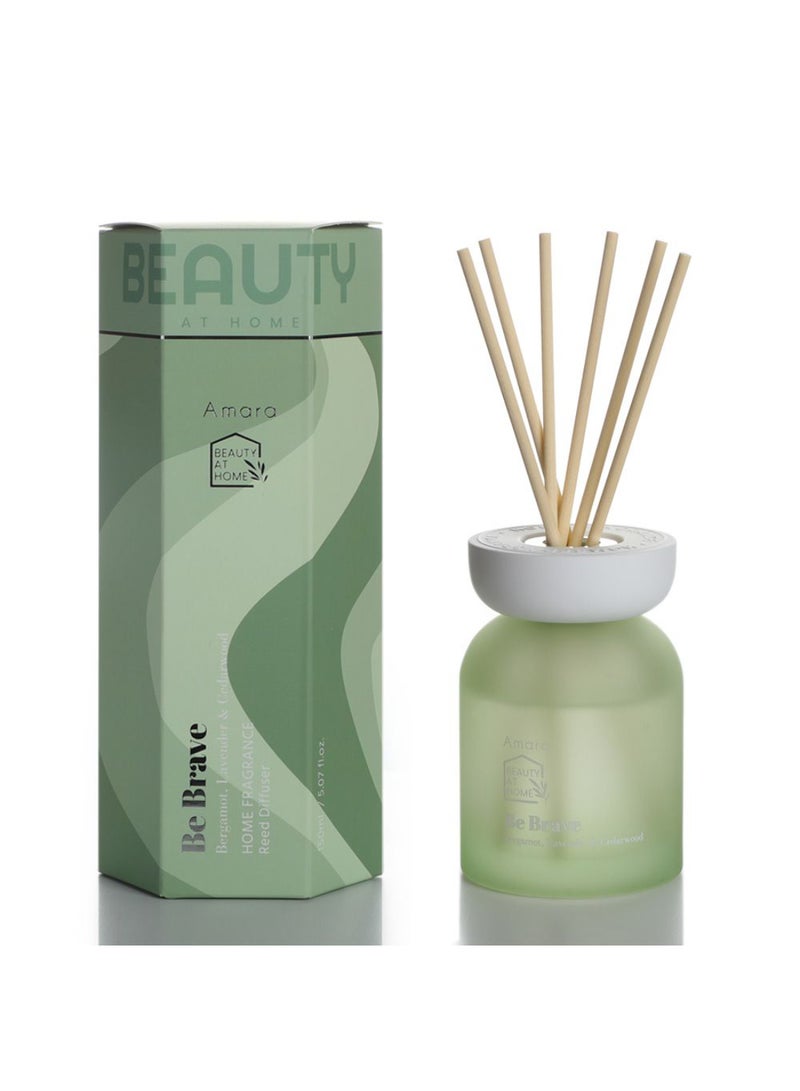 DANUBE HOME Amara Humble Be Brave Reed Diffuser – Premium Home Fragrance with Long-Lasting Scent and Elegant Reed Sticks, Perfect for Living Room, Bedroom, Office & Spa, Enhances Ambiance & Air Freshening 100Ml  D72XH10.7Cm  - Image 1