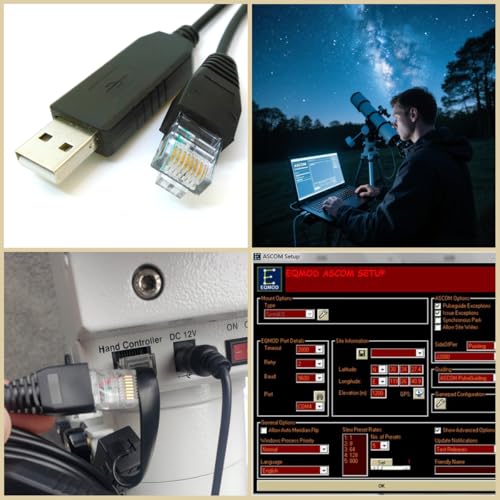 Washinglee RJ45 Control Cable for Skywatcher and Orion Mount, for Heq5 pro, Azeq5, Azeq6, Eq6-R, Eq6-R Pro, EQ8-R and Orion Sirius Mount, Eqmod USB Console Cable for Skywatcher GOTO Mount, 6 FT - Image 2