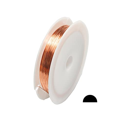 Craft Wire 24 Gauge, 99.9% Pure Copper Wire (Half Round) Dead Soft CDA #110 Made in USA - 25FT by CRAFT WIRE - Image 1