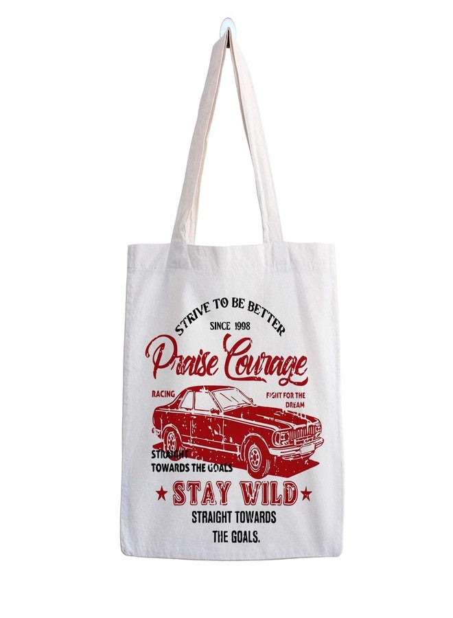 ARTBUG Tote Bag for Women, Aesthetic, Stylish, Ecofriendly, For College Girls, Office, Beach and Outings -Strive To Be Better Racing Printed Canvas D - 311 - Image 1
