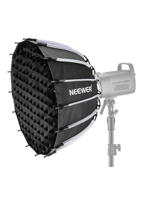 NEEWER 33inch/85cm Parabolic Softbox Quick Set up Quick Folding, with Diffusers/Honeycomb Grid/Bag, Compatible with Aputure 120d Light Dome Godox sl60w NEEWER RGB CB60 and other Bowens Mount Lights