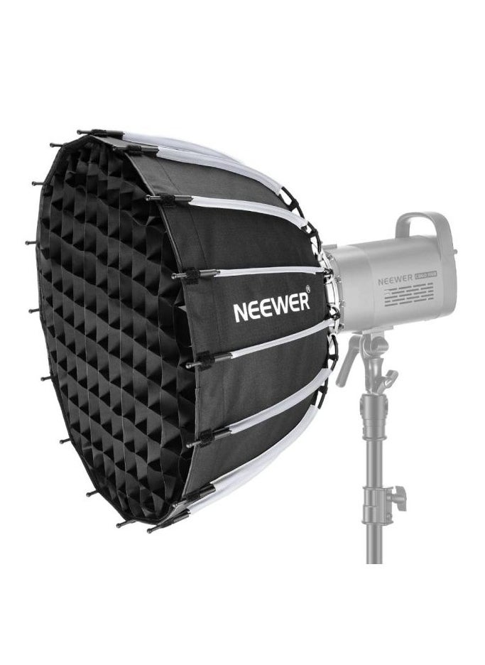 Neewer - NEEWER 33inch/85cm Parabolic Softbox Quick Set up Quick Folding, with Diffusers/Honeycomb Grid/Bag, Compatible with Aputure 120d Light Dome Godox sl60w NEEWER RGB CB60 and other Bowens Mount Lights - Image 1