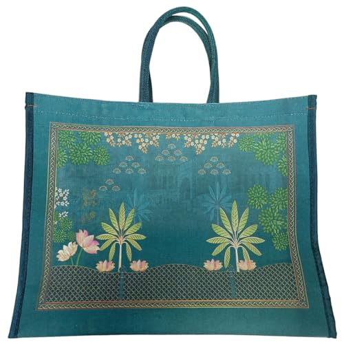 SHIBUI Big Heavy Duty Large Eco Waterproof Cotton Canvas Cloth Grocery Shopping Bag for Men Ladies Vegetable Milk Fruits with Hand Carry Handle Lunch Box Jhola Tote Bags. (Pack of 1) - Image 1