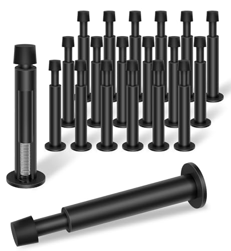 KOLAKO 20 Pack Black Door Stops Spring Door Stop 44 Inch Doorstop Wall Protector - Image 1