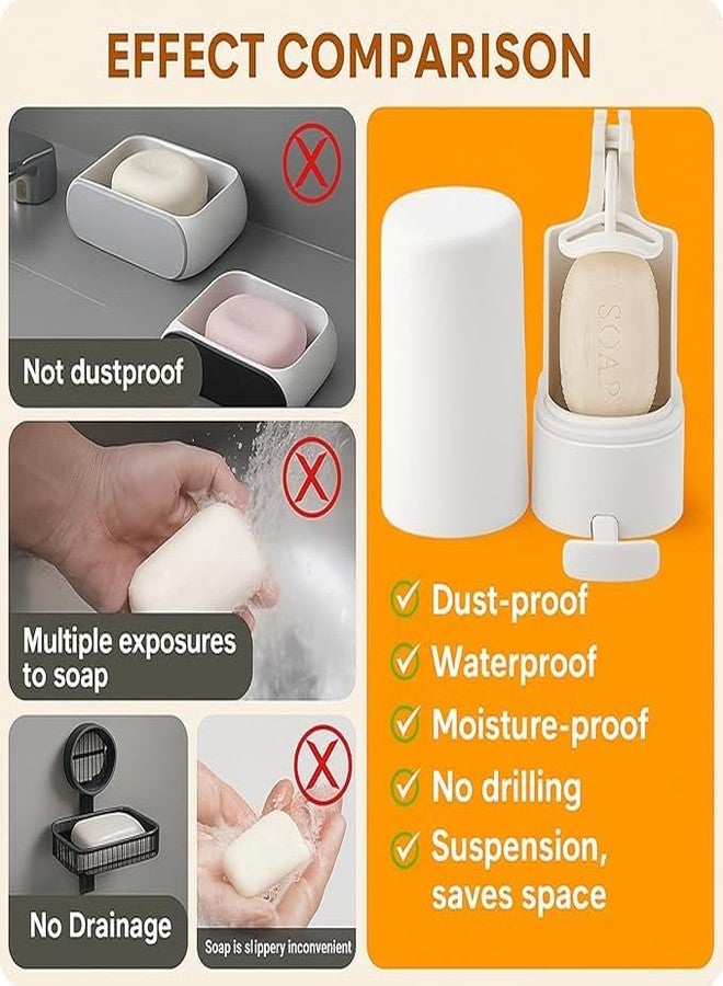 CREDLY Soap Grinder for Bar Soap Wall-Mounted - for bar soap, Creative Wall-Mounted Soap Grinding Box, No Drilling Waterproof Soap Container Grinder for Travel Kitchen Bathroom - Image 2