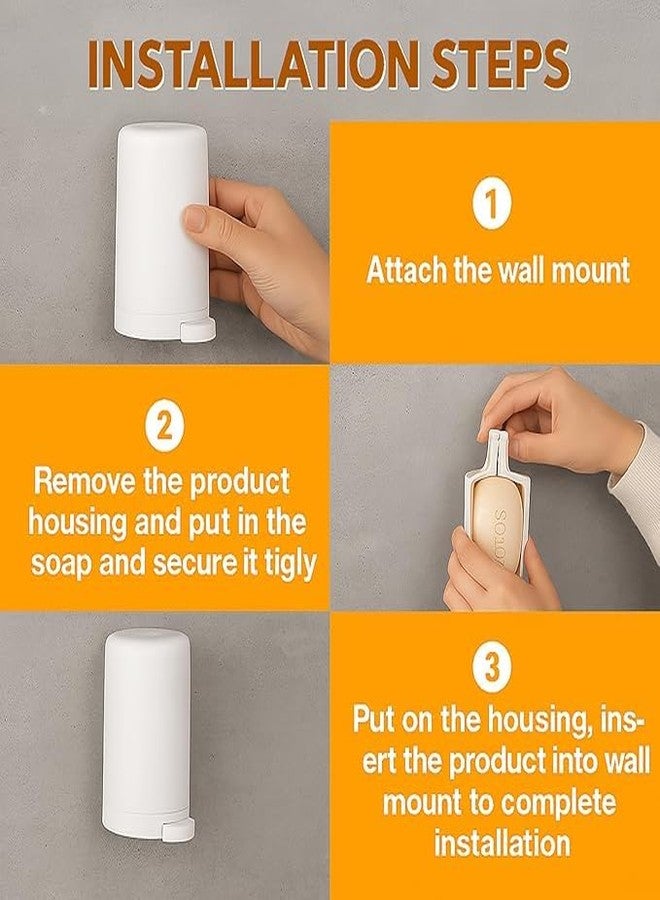 CREDLY Soap Grinder for Bar Soap Wall-Mounted - for bar soap, Creative Wall-Mounted Soap Grinding Box, No Drilling Waterproof Soap Container Grinder for Travel Kitchen Bathroom - Image 5