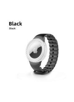 For Apple Locator Airtag Waterproof Strap Protective Case AirTag Children's Bracelet Wristband Protective Case Suitable-Color:Black-Applicable Models:In-stock Wholesale