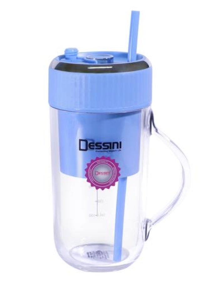 Dessini Regina Portable Blender, Shake and Glide Personal Blender, Rechargeable Mini Blender Blue