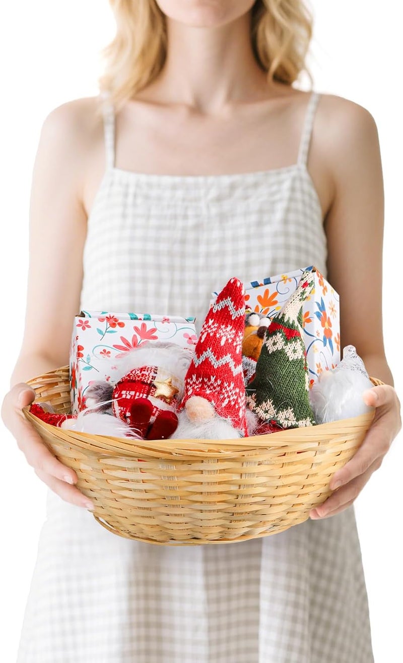 ZAVOOS 6 Pack Bamboo Bread Basket, 12 Inch Large Round Gift Baskets, Natural Bamboo Woven Wicker Berry Fruit Basket Food Storage Bin for Picnic Kitchen Restaurant - Image 3