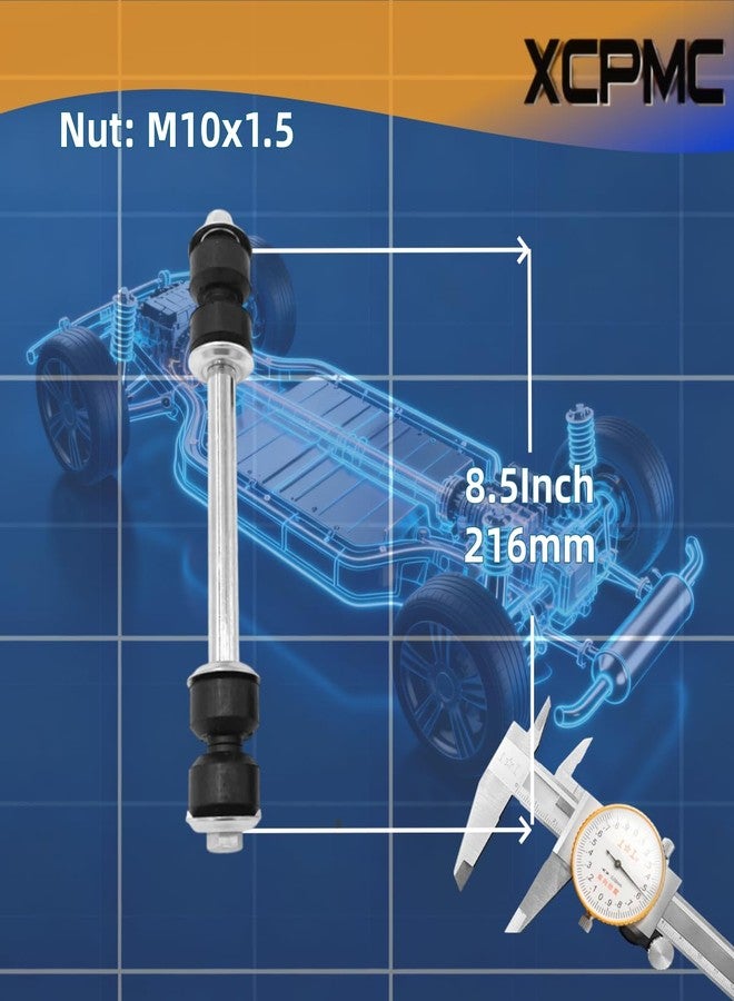 XCPMC K700539 2 Pcs 2006-10 Ford Explorer Sport Trac Mountaineer Tahoe Yukon K1500 Escalade ESV EXT Hummer H2 Front Rear Suspension Sway Stabilizer Bar End Drop Link Kit Automotive Replacement K80631 K8987 - Image 4