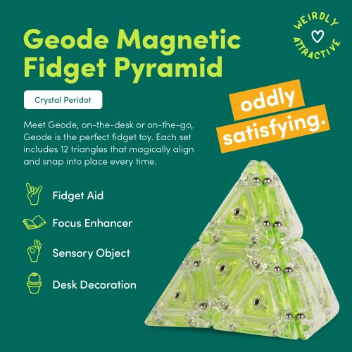Speks Geode Magnetic Fidget Toy  Sensory Desk Toy for Adults  Teens 14  Stress Relief Gift  Pyramid Peridot - Image 5