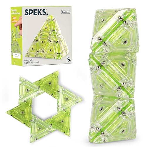 Speks Geode Magnetic Fidget Toy  Sensory Desk Toy for Adults  Teens 14  Stress Relief Gift  Pyramid Peridot - Image 1