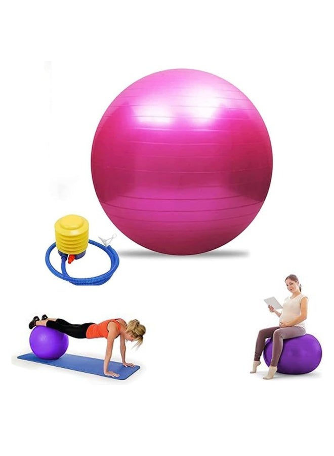 QSHOP ®️ Exercise Ball with Quick Foot Pump, Anti-Burst & Anti-Slip, Yoga Ball Chair for Balance, Pilates, Yoga, Birthing, Pregnancy, Gym, Training, Physical Therapy  - Image 1