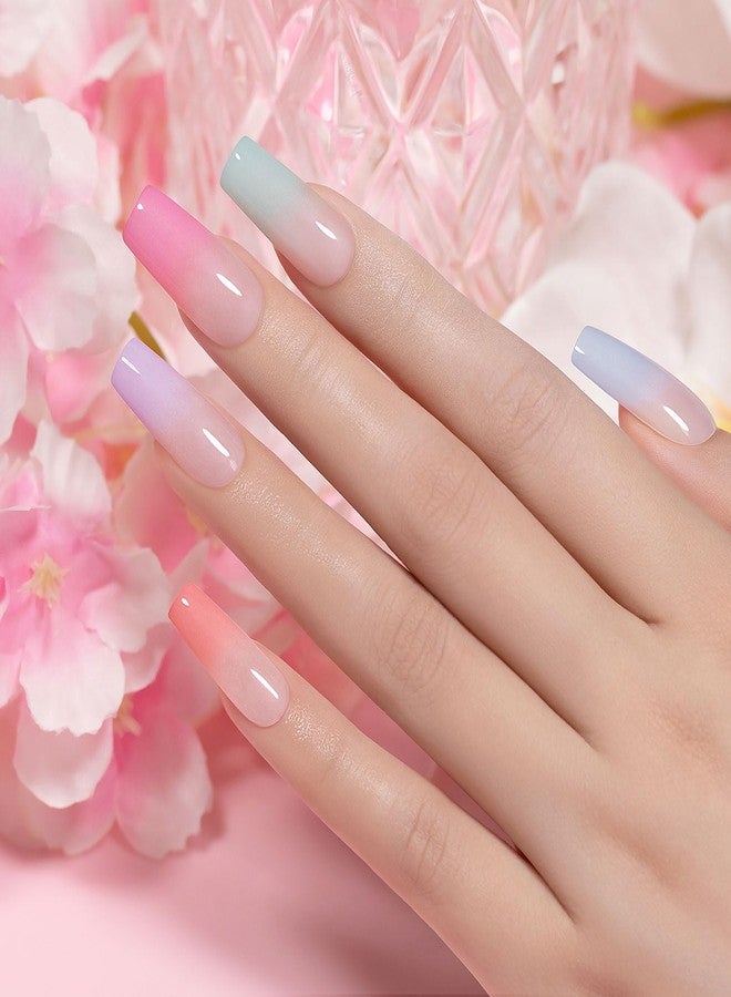 RARJSM 6Pcs Ombre Gel Polish Set with 2Pcs Sponges and 1Pcs Nail Brush Soak Off UV Pastel Gel Nail Polish Colors Sponging Gel Gradient Painting Gel for DIY French Manicure Nail Art Salon at Home - Image 4