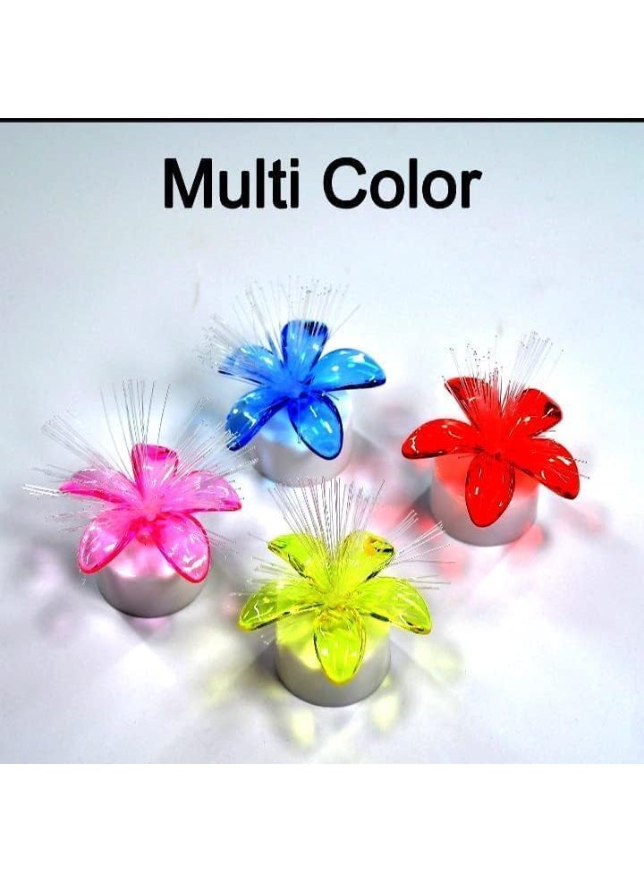 Prisma Collections Fiber Optic Candle Diya Artificial Light lamp Floral Color Changing Led Party Decor Festival Diwali Decoration and Gifts Star Shaped Lamp Home Garden Decor Pot LampBattery Operated Pack of 6  - Image 3
