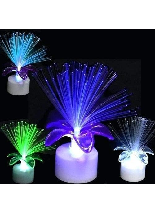 Prisma Collections Fiber Optic Candle Diya Artificial Light lamp Floral Color Changing Led Party Decor Festival Diwali Decoration and Gifts Star Shaped Lamp Home Garden Decor Pot LampBattery Operated Pack of 6  - Image 2