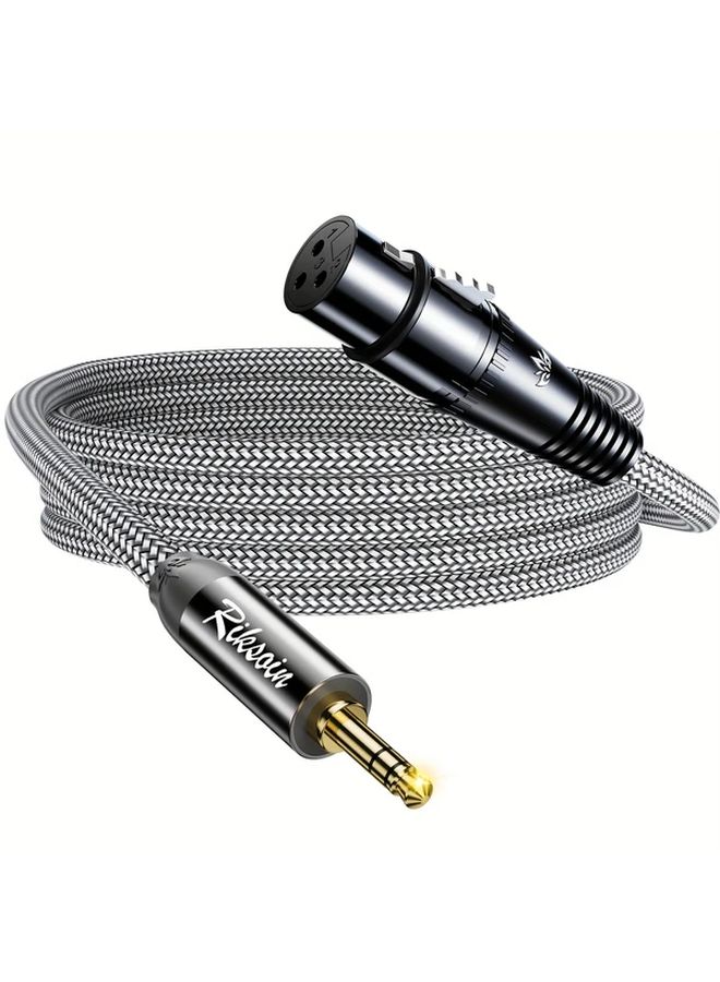 3 5 مم كابل ميكروفون ستيريو ذكر إلى أنثى XLR 1 2 م طلاء ذهبي حبل صوتي مساعد - Image 1