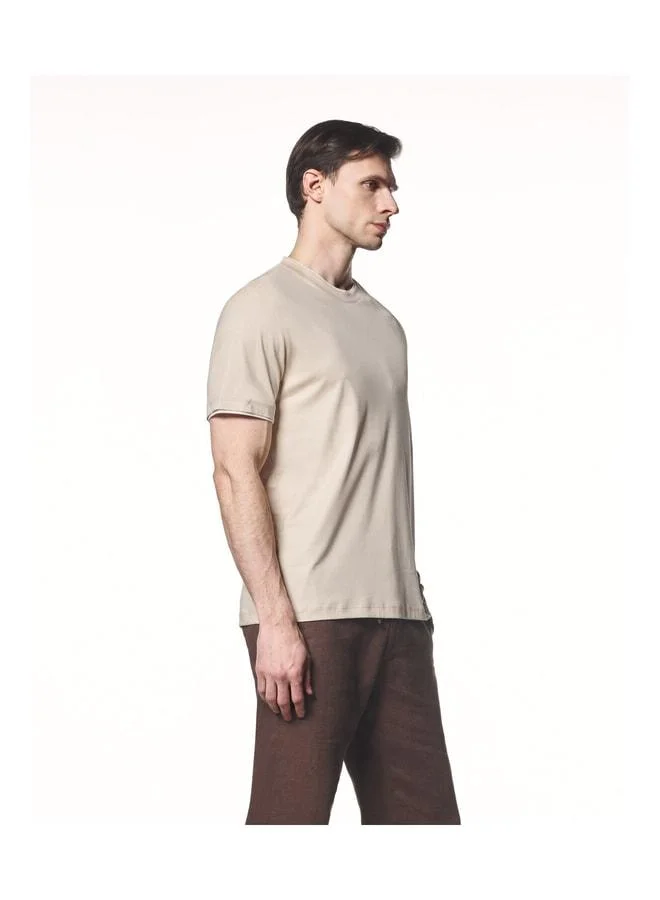 Liwali  Contrast-Detail Cotton Modal T-Shirt. for Men | Best Price UAE
