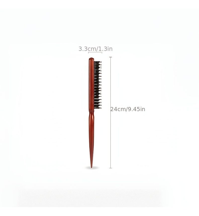 Triple Row Bristle Tail Comb For Scalp Massage Hair Styling - Image 5