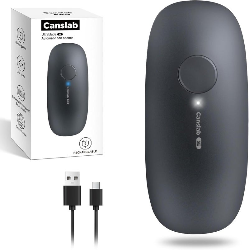 Canslab Ultrablde SE - USB Rechargeable Electric Can Opener for Kitchen for Seniors with Arthritis- Cordless Battery Powered Automatic, Side Cut, Smooth Edge, Handsfree, for Small or Large Cans, Grey - Image 1