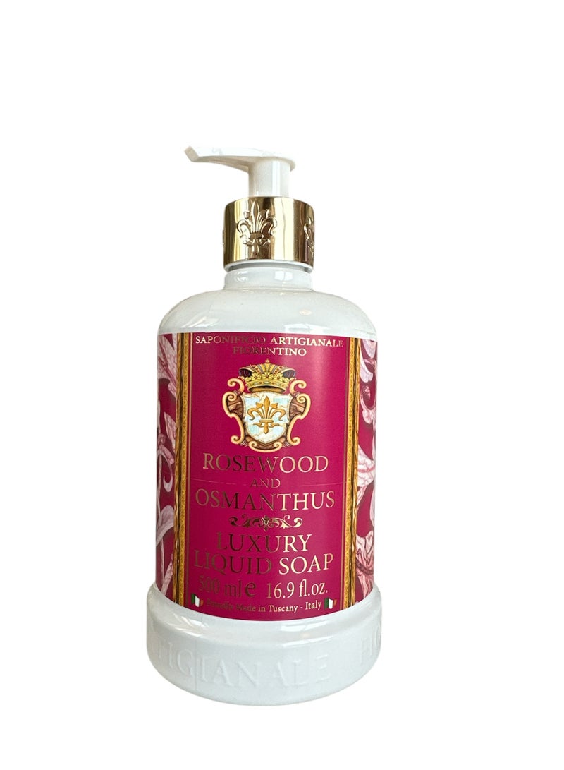 SAPONIFICIO ARTIGIANALE FIORENTINO Rosewood and Osmanthus Liquid Soap (500ml) - Image 1