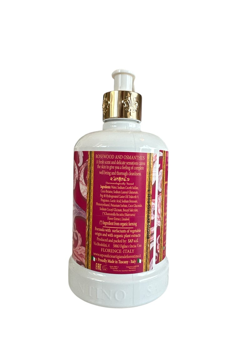 SAPONIFICIO ARTIGIANALE FIORENTINO Rosewood and Osmanthus Liquid Soap (500ml) - Image 2