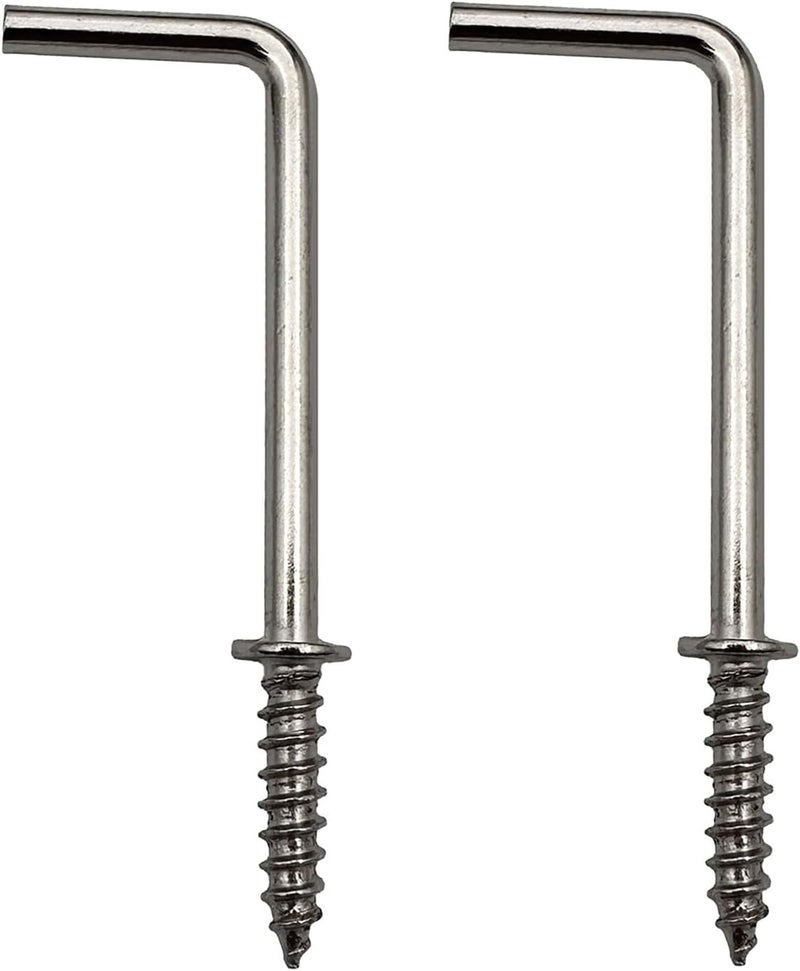 IDEALSV 2 Inch 1 Shape Screw Hooks L Shape Hooks 7 Shape Screw in Hooks Silver (20 Pack) - Image 1