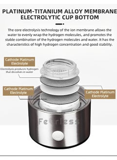 Fearlex Rechargeable and Portable Glass H2 Hydrogen Water Generator Bottle | Advanced PEM(Japan) and SPE(Korea) Technology with up to 1200 PPB | Balanced PH Water Ionizer  - Image 3